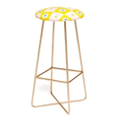 Maritza Lisa White Checkered Flowers Barstool - Deny Designs -Deny Designs Shop GUEST 00bbc0cd bdd7 44eb 9ac5 38d967f54685