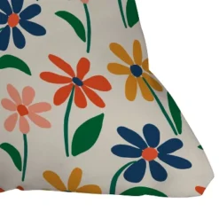 Zoe Wodarz Floral Square Throw Pillow Green/Blue - Deny Designs