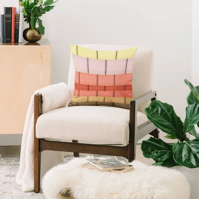 16"x16" Yvonne Z Studios Colorful Tiles In Lines Square Throw Pillow Pink - Deny Designs 3 16"x16" Yvonne Z Studios Colorful Tiles In Lines Square Throw Pillow Pink - Deny Designs