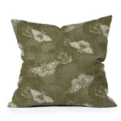 16"x16" Deny Designs Avenie Midnight Blooms Shaded Lichen Square Outdoor Throw Pillow Green -Deny Designs Shop GUEST 02f7848e d31e 4f27 b6bc 3efe8d9ecae7