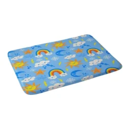 Deny Designs Kids' Carriecantwell Whimsical Weather Memory Foam Machine Washable Bath Mat