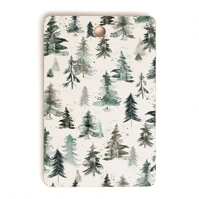 Ninola Design Winter Snow Trees Forest Neutral Cutting Board Rectangle -Deny Designs 5 Ninola Design Winter Snow Trees Forest Neutral Cutting Board Rectangle -Deny Designs - Image 3