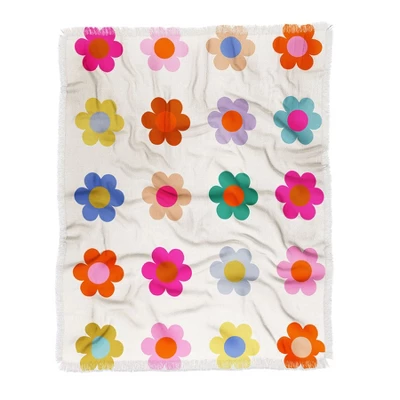 Daily Regina Designs Retro Floral Colorful Print Woven Throw Blanket - Deny Designs 7 Daily Regina Designs Retro Floral Colorful Print Woven Throw Blanket - Deny Designs - Image 5