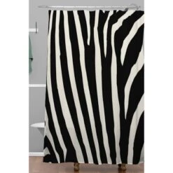 Natalie Baca Zebra Striped Shower Curtain Black/White - Deny Designs