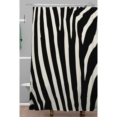 Natalie Baca Zebra Striped Shower Curtain Black/White - Deny Designs 3 Natalie Baca Zebra Striped Shower Curtain Black/White - Deny Designs