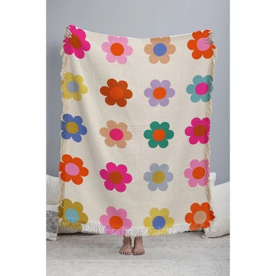 Daily Regina Designs Retro Floral Colorful Print Woven Throw Blanket - Deny Designs 4 Daily Regina Designs Retro Floral Colorful Print Woven Throw Blanket - Deny Designs - Image 2