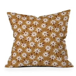 Deny Designs Avenie Boho Daisies Square Outdoor Throw Pillow Brown/Gold -Deny Designs Shop GUEST 073915f9 b5e1 4d5b 9853 90bfa15e319a