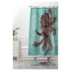 Valentina Ramos Octopus Bloom Cushion Bath Mat Blue - Deny Designs -Deny Designs Shop GUEST 07925871 c4a7 4c55 af23 bee3a1970cd6