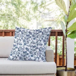 26"x26" Deny Designs Evanjelina & Co Chinoiserie Outdoor Throw Pillow Blue