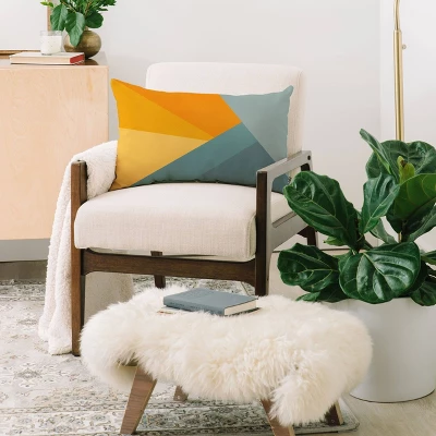 14"x23" June Journal Sunset Triangle Color Block Lumbar Throw Pillow Orange - Deny Designs: Indoor Rectangle Accent Cushion 3 14"x23" June Journal Sunset Triangle Color Block Lumbar Throw Pillow Orange - Deny Designs: Indoor Rectangle Accent Cushion