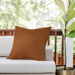 26"x26" Deny Designs Little Arrow Design Co Vert Triple Dash Ginger Square Outdoor Throw Pillow Orange -Deny Designs Shop GUEST 08e70e8f 9f99 4786 9a92 b152f07fb297