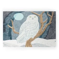 Sewzinski Snowy Owl At Night Welcome Mat - Society6 -Deny Designs Shop GUEST 091506f7 cae4 4d5d 9dce d716981091b2