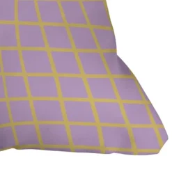 Maria Creative Windowpane Outdoor Throw Pillow Lavender/Lemon - Deny Designs