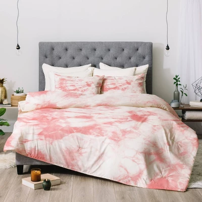 Amy Sia Tie Dye 3 Pink Comforter Set - Deny Designs 3 Amy Sia Tie Dye 3 Pink Comforter Set - Deny Designs