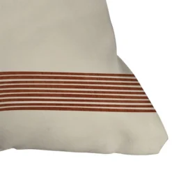 26"x26" Deny Designs Becky Bailey Band In Rust Square Outdoor Throw Pillow Off-White