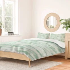 Abstract Jacqueline Maldonado Duvet Cover Set Sage - Deny Designs