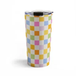 Iveta Abolina Eclectic Checker Check Cream Travel Mug 20 Oz Stainless Steel Travel Mug - Deny Designs -Deny Designs Shop GUEST 1085ef7e 6ee1 496c bd6b 64328d2cff5b