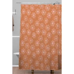 Schatzi Brown Lotta Floral Shower Curtain Red - Deny Designs