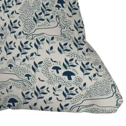 20"x20" Deny Designs Gyaneshwari Dave Moon Bunny Square Outdoor Throw Pillow Off-White