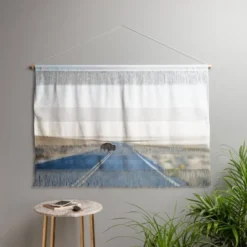 47"x32" Chelsea Victoria Buffalo Crossing Wall Hanging Landscape Tapestries Blue - Deny Designs