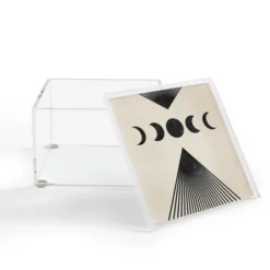 Emanuela Carratoni Moon Phases On Mountains 4" X 4" Acrylic Box - Deny Designs