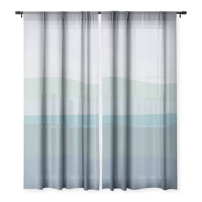 June Journal Calming Ocean Waves In Soft Du Single Panel Sheer Window Curtain - Deny Designs 4 June Journal Calming Ocean Waves In Soft Du Single Panel Sheer Window Curtain - Deny Designs - Image 2