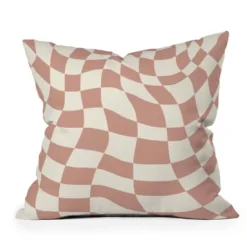 Little Dean Checkers Coral Summer Beach Outdoor Throw Pillow Pink - Deny Designs -Deny Designs Shop GUEST 145901a2 b28c 4ad6 8fc3 0b587701816a