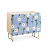 Reves Et Histoires Cute Little Flowers Gold Legged Credenza - Deny Designs