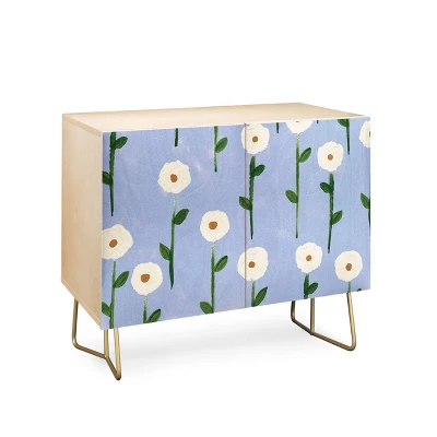 Reves Et Histoires Cute Little Flowers Gold Legged Credenza - Deny Designs 3 Reves Et Histoires Cute Little Flowers Gold Legged Credenza - Deny Designs