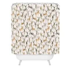 Ninola Design Watercolor Deer Christmas Shower Curtain - Deny Designs -Deny Designs Shop GUEST 14ae09ec 4e82 4e1d 92bc f06fd6d973b5