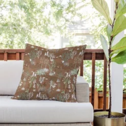 26"x26" Deny Designs D'Annick Cactus Landscape Outdoor Throw Pillow: UV Protected, Mildew Resistant