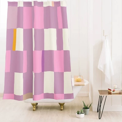 Deny Designs Dannick Summer Check Hand Drawn Purple Shower Curtain 3 Deny Designs Dannick Summer Check Hand Drawn Purple Shower Curtain