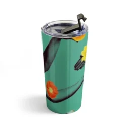 Chromoeye Jewels In Teal 20 Oz Stainless Steel Travel Mug - Deny Designs