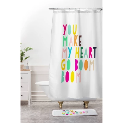 Hello Sayang You Make My Heart Go Boom Boom Bath Rugs And Mats White 24" X 36" - Deny Designs 5 Hello Sayang You Make My Heart Go Boom Boom Bath Rugs And Mats White 24" X 36" - Deny Designs - Image 3