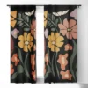 Miho TROPICAL Floral Night 84" X 50" Single Panel Blackout Window Curtain - Deny Designs