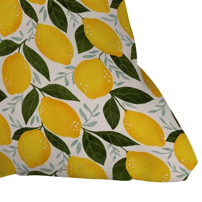 Avenie Mediterranean Summer Lemons Outdoor Throw Pillow Yellow - Deny Designs 3 Avenie Mediterranean Summer Lemons Outdoor Throw Pillow Yellow - Deny Designs