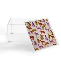 Cat Coquillette Tiger Collection Pink Yellow Acrylic Box - Deny Designs