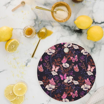 Schatzi Brown Free Spirit Butterfly Plum Cutting Board - Deny Designs 3 Schatzi Brown Free Spirit Butterfly Plum Cutting Board - Deny Designs