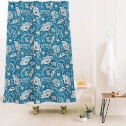 Deny Designs Heather Dutton Farida Blue Ivory Shower Curtain