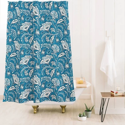 Deny Designs Heather Dutton Farida Blue Ivory Shower Curtain 3 Deny Designs Heather Dutton Farida Blue Ivory Shower Curtain