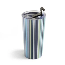 Sheila Wenzel-Ganny Lavender Mint Blue Stripes Travel Mug 20 Oz Stainless Steel Travel Mug - Deny Designs