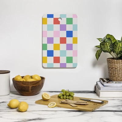 Emanuela Carratoni Checkered Rainbow Cutting Board - Rectangle 4 Emanuela Carratoni Checkered Rainbow Cutting Board - Rectangle - Image 2