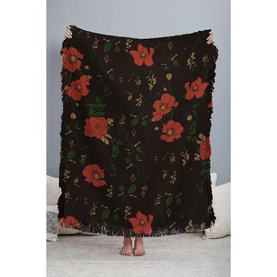 Camilla Foss Midnight Flourish 56"x46" Woven Throw Blanket - Deny Designs 4 Camilla Foss Midnight Flourish 56"x46" Woven Throw Blanket - Deny Designs - Image 2