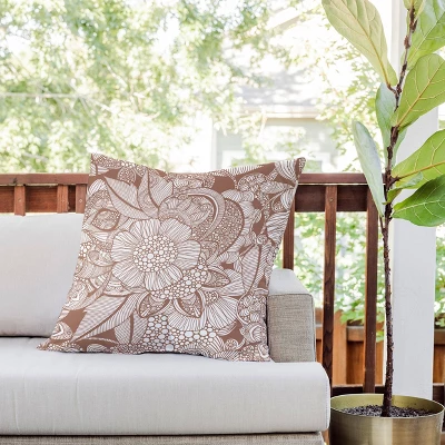 26"x26" Deny Designs Valentina Ramos Rachel Mocha Square Outdoor Throw Pillow White 4 26"x26" Deny Designs Valentina Ramos Rachel Mocha Square Outdoor Throw Pillow White - Image 2
