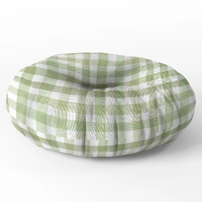 Ninola Design Watercolor Gingham Salad Green Floor Pillow - Deny Desings 6 Ninola Design Watercolor Gingham Salad Green Floor Pillow - Deny Desings - Image 4