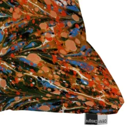 16"x16" Amy Sia Marbled Illusion Autumnal Square Throw Pillow - Deny Designs: Indoor Decorative, Machine Washable