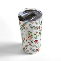 Marta Barragan Camarasa Christmas Botany 001 Travel Mug 20 Oz Stainless Steel Travel Mug - Deny Designs