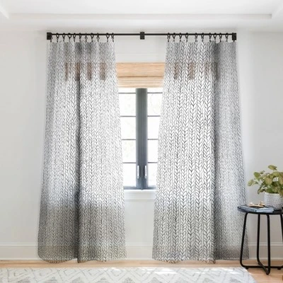 Ninola Design Wool Braids Drawing Single Panel Sheer Window Curtain - Deny Designs 8 Ninola Design Wool Braids Drawing Single Panel Sheer Window Curtain - Deny Designs - Image 6