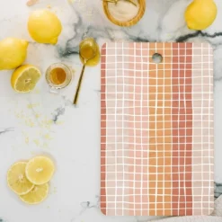 Menina Lisboa Terracotta Color Block Stripes Cutting Board - Rectangle