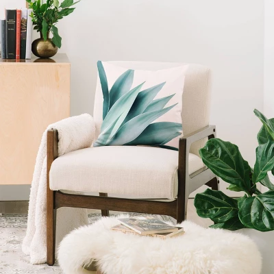 Gale Switzer Agave Flare Peach Square Throw Pillow Green - Deny Designs 3 Gale Switzer Agave Flare Peach Square Throw Pillow Green - Deny Designs